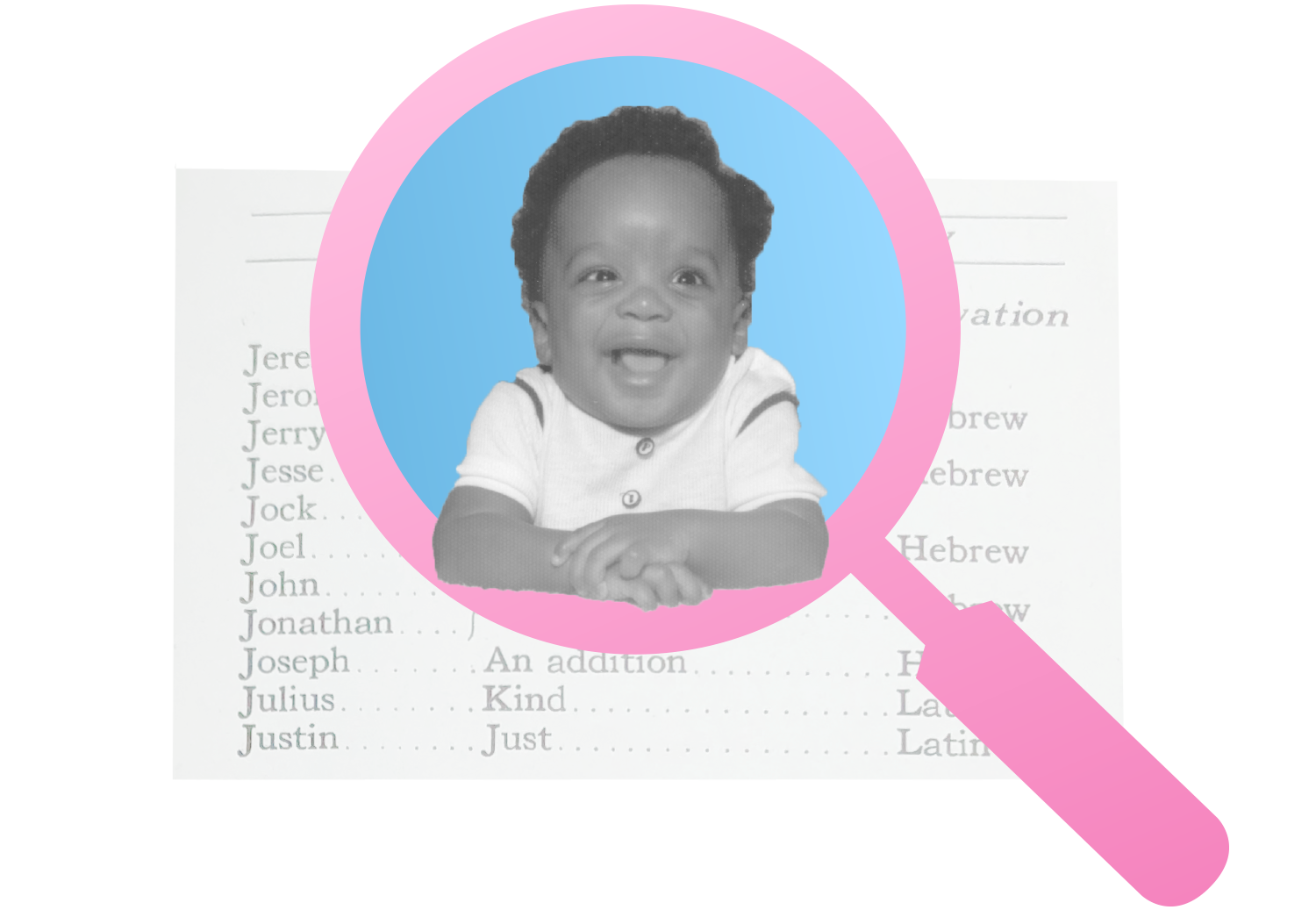 Baby search illustration